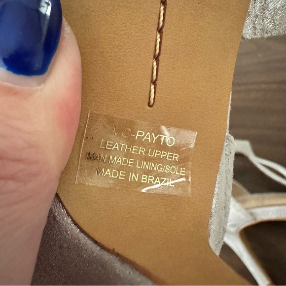 Vince Camuto Metallic Silver Strappy Heels - Picture 6 of 6